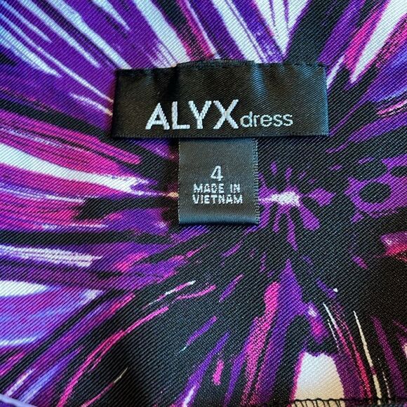 Alyx Womens Vibrant Black Purple Sleeveless Dress Sz 4 - Picture 7 of 8